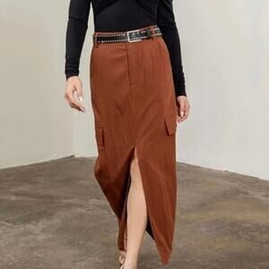 House of Harlow 1960 Brown Maxi Skirt